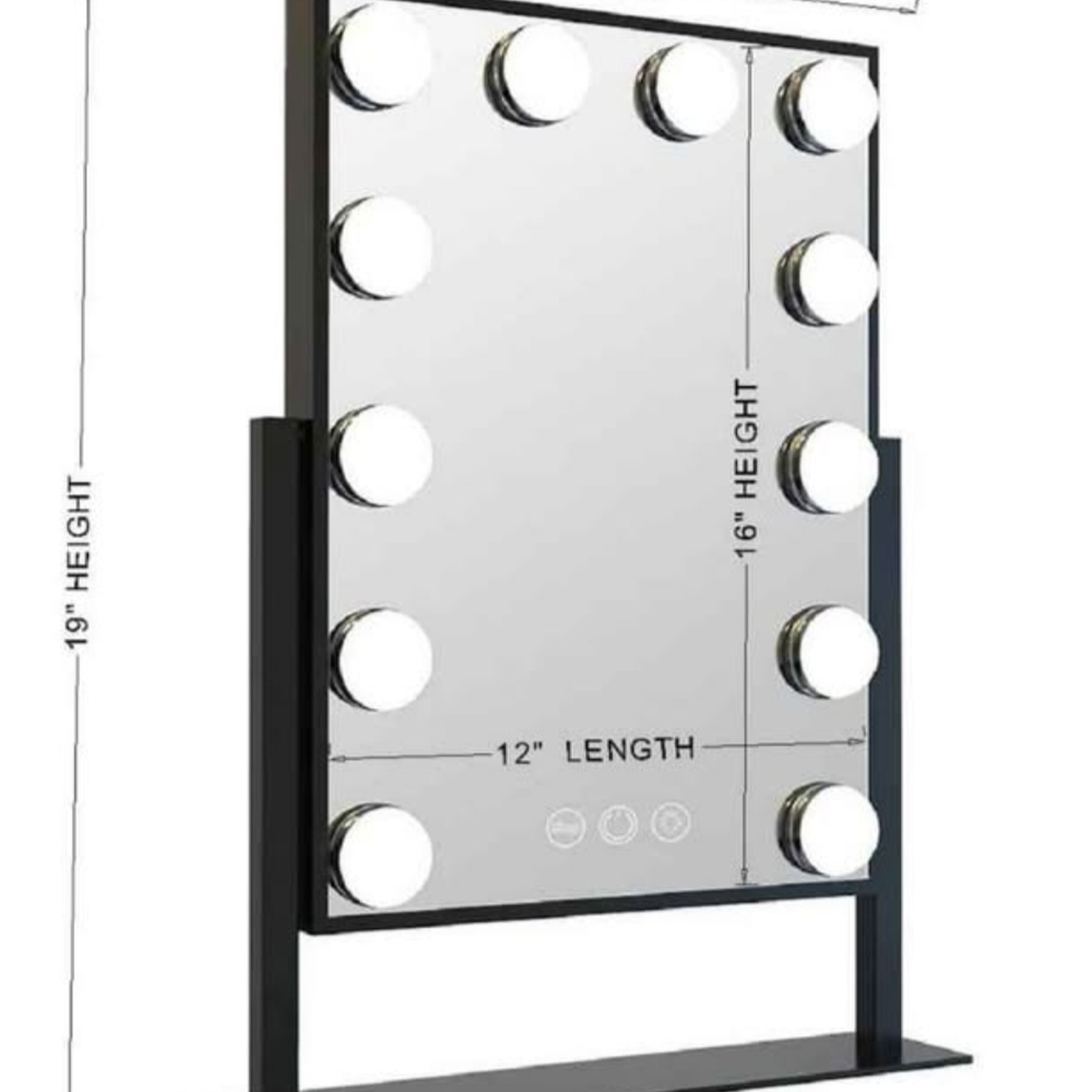 Black Vanity Mirror with Lights